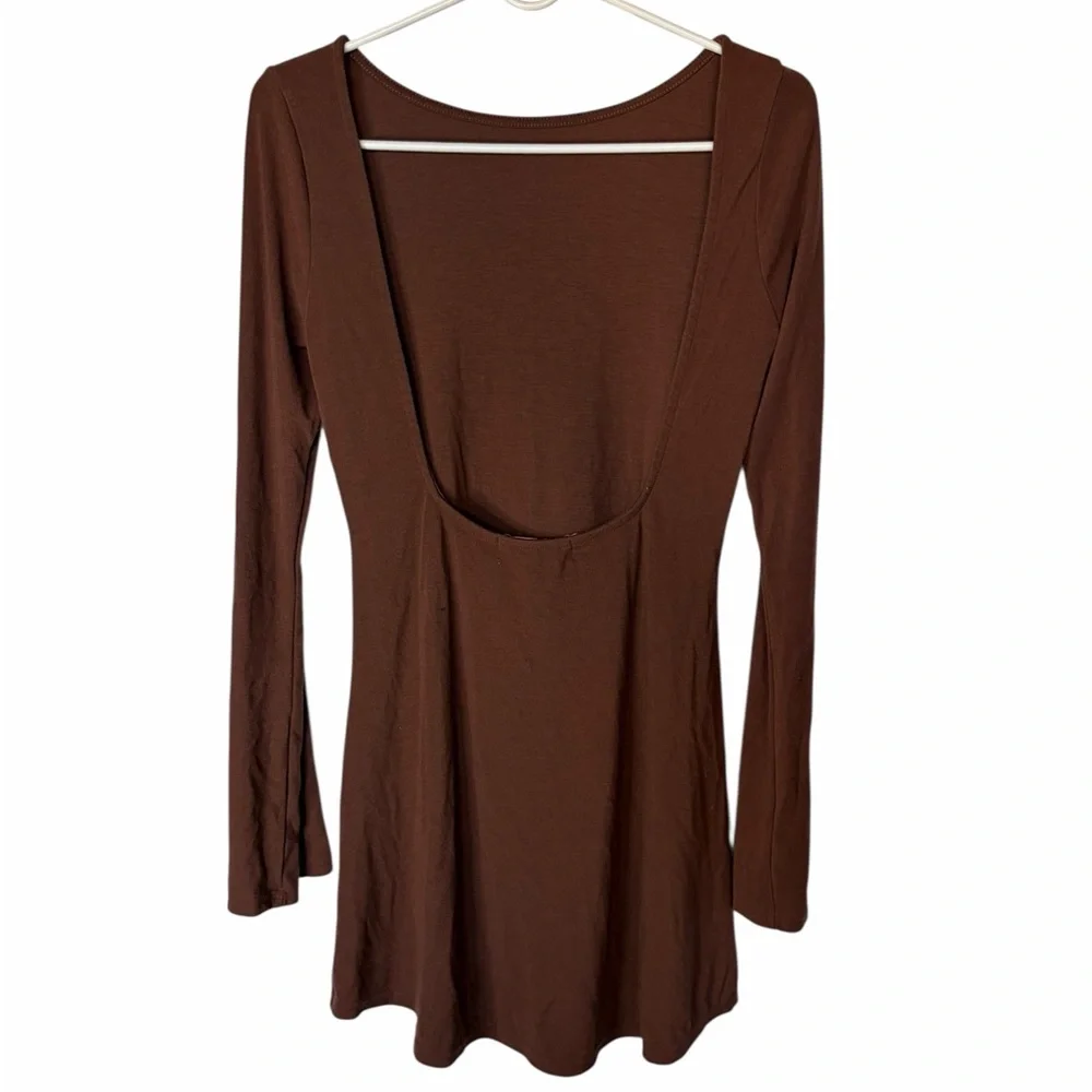 Free People Beach Open Back Mini Dress | Brown | Size Small
